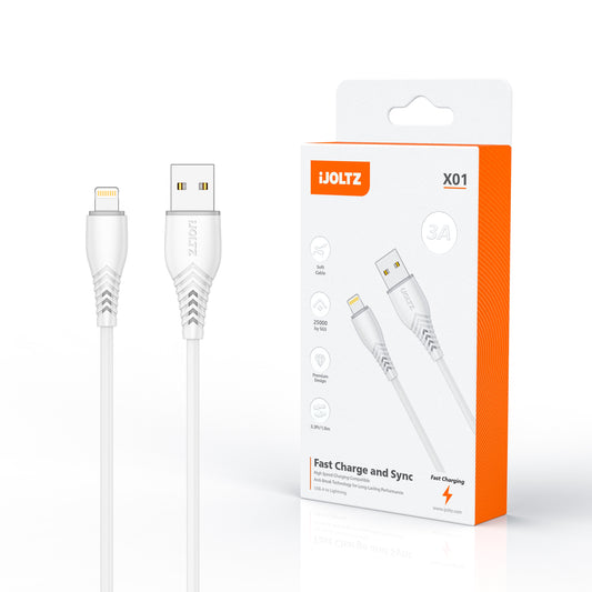 3A USB to Lightning Charging Cable White