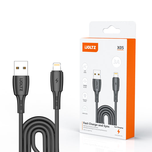 3 A Charging Cable USB to Lightning Black 6.6 ft