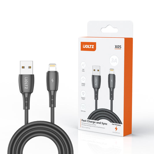 3 A Charging Cable USB to Lightning Black 10 ft